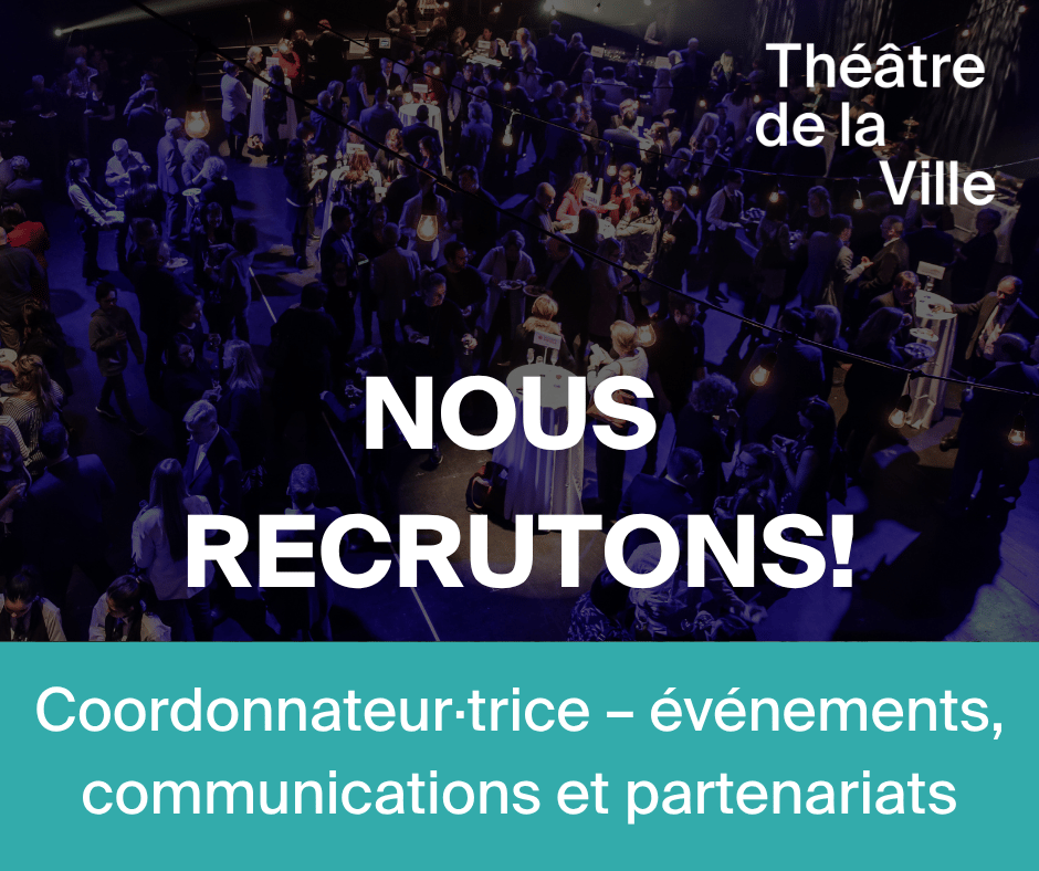 Visuel avec le titre du poste Coordonnateur ou coordonnatrice – événements, communications et partenariats