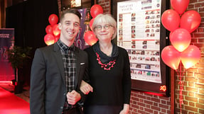 Danielle Bilodeau et l'animateur de la soirée, Jocelyn Lebeau