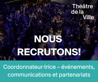 Visuel avec le titre du poste Coordonnateur ou coordonnatrice – événements, communications et partenariats