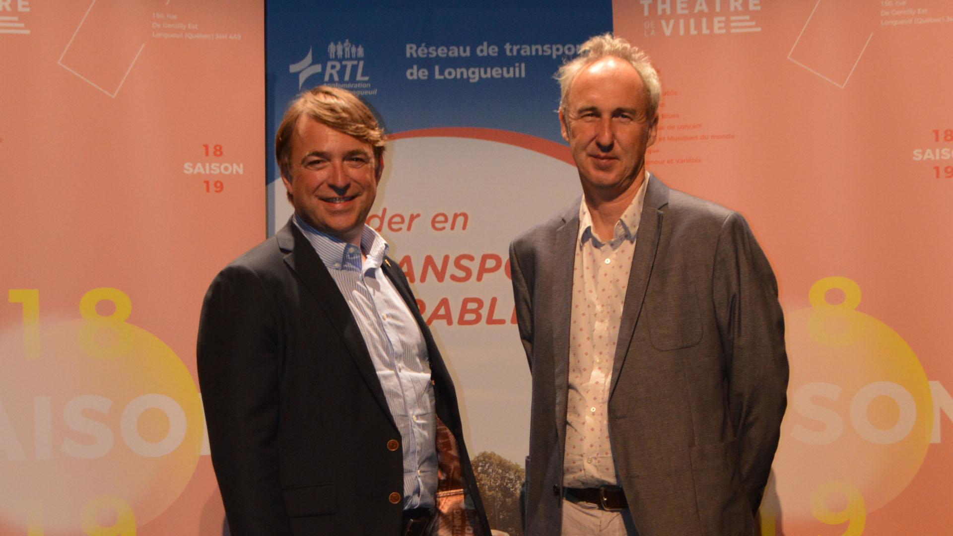 Michel Veilleux, directeur général du RTL et Franck Michel, directeur général du Théâtre de la Ville