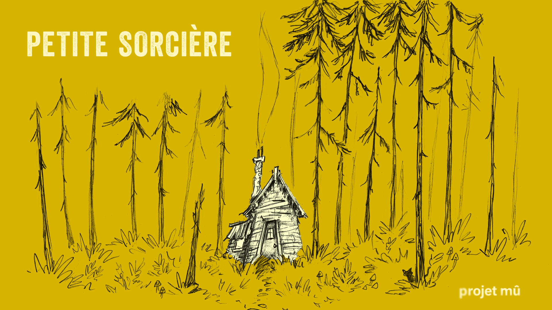 Illustration maison dans une forêt